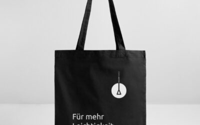 Stoffbeutel mit Statement „Leichtigkeit“ | Motivfarbe: Weiß